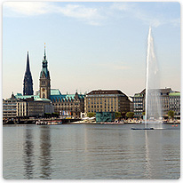 Fontaine auf der Alster fontaine, alster, hamburg